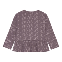 Birkholm Peplum Rib Bluse Måne Lilla & Pudder Rosa